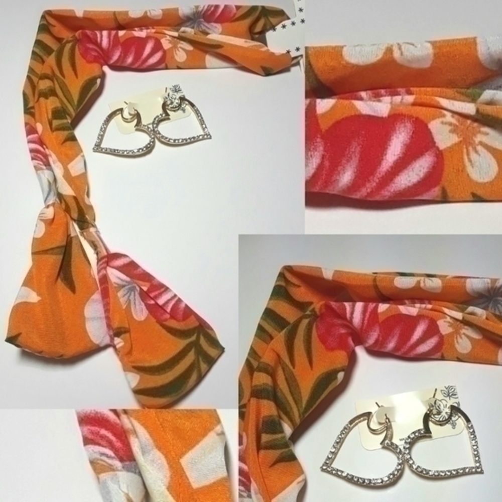 Bend-N-Bow Headband & Heart Earrings Set